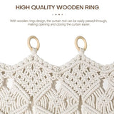 Osunnus Boho Macrame Curtain Handmade String Curtain with Tassel Large Macrame Wall Hanging Boho Room Divider Art Decor for Living Room Bedroom Bohemian Wedding Party Decor, 2 Panels 79" L x 35" W Osunnus