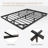 SHA CERLIN Floating Bed Frame Full Size with Smart LED Lights and Charging Station, Heavy Duty Metal Platform Bed with Modern Design,No Box Spring Needed, Easy Assembly, Matte Black SHA CERLIN