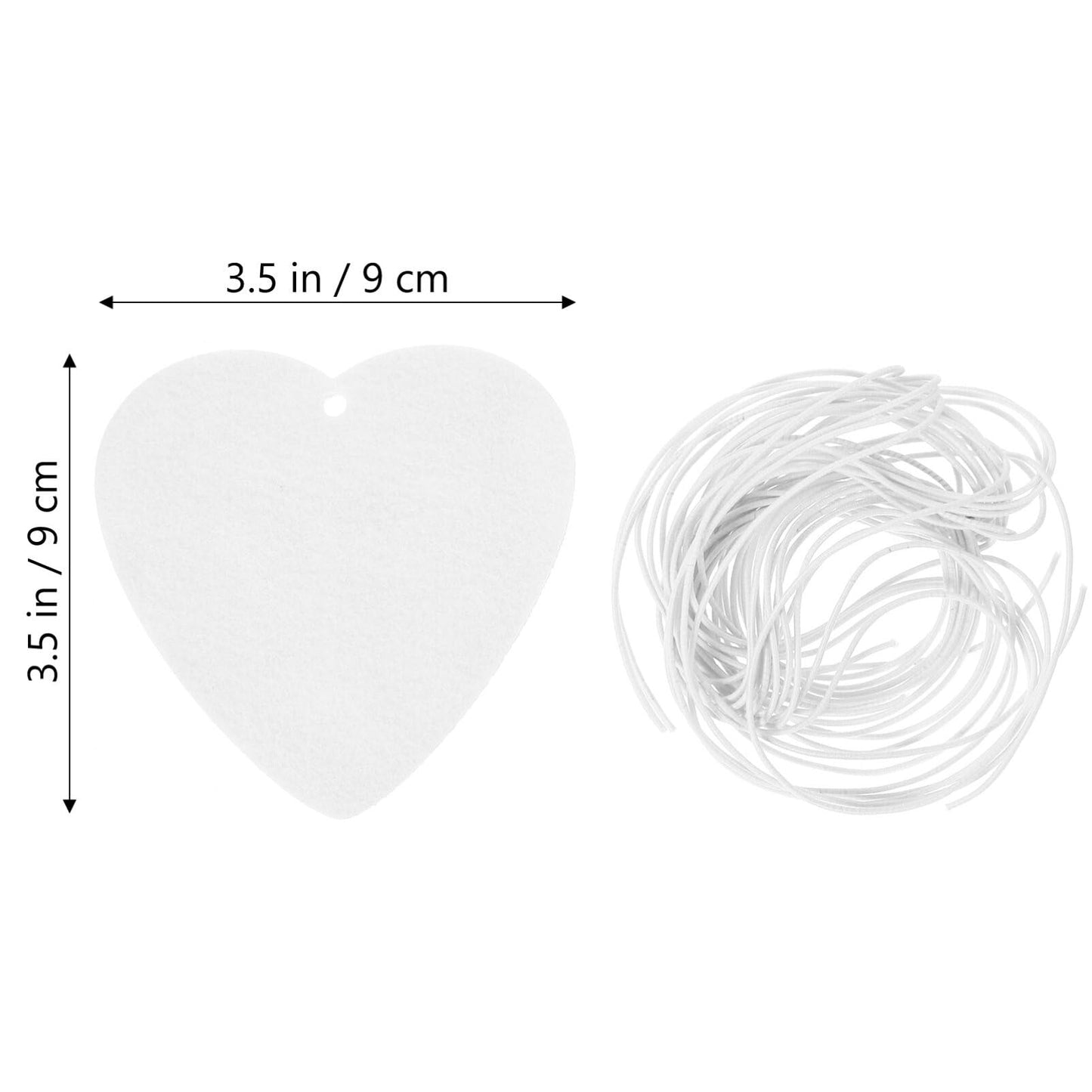 NUOBESTY Sublimation Air Freshener Blanks - 1 Set Car Scented Hanging Sheets Heart Shaped DIY Sublimation Air Freshener with 5 Elastic Strap for Home Car Decoration