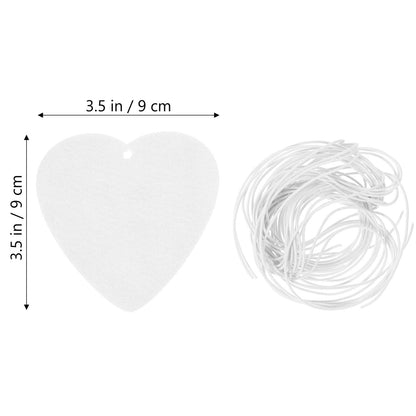 NUOBESTY Sublimation Air Freshener Blanks - 1 Set Car Scented Hanging Sheets Heart Shaped DIY Sublimation Air Freshener with 5 Elastic Strap for Home Car Decoration