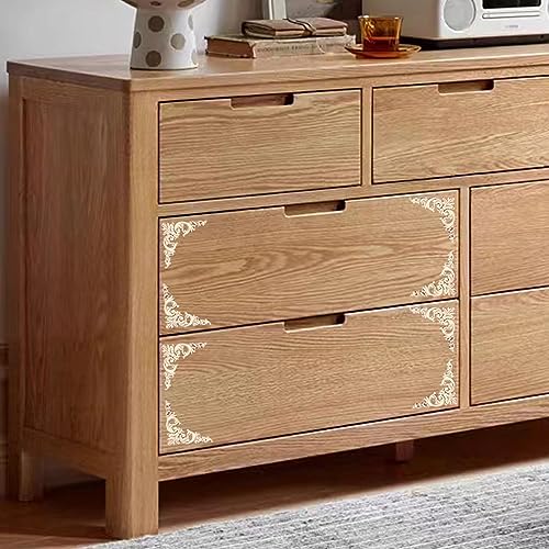 Aiminjey 20 Pcs Decorative Wood Flower Carved Appliques Corner Onlay 3.1 x 3.1 inch DIY Unpainted Solid Wooden Carved Corner Decal for Furniture Aiminjey
