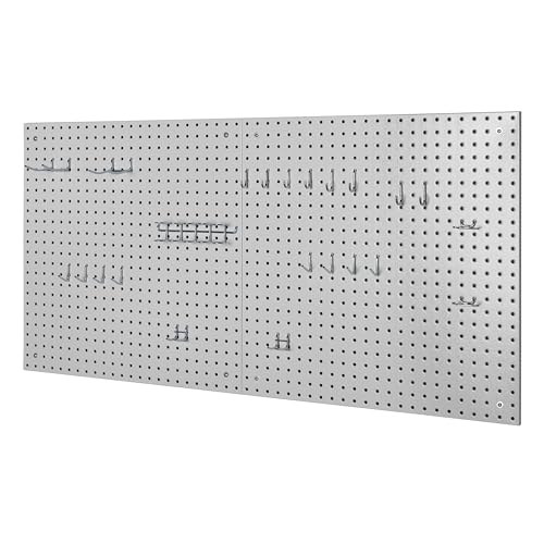 Seville Classics UltraHD® 2-Piece Pegboard Set w/ 23 Piece Hook Assortment, 24" W x 24" D, Granite Seville Classics