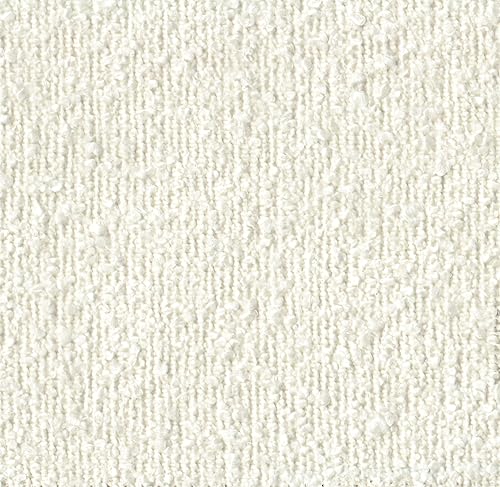 HomePop Upholstered Round Ottoman Home Décor|Foot Rest Ottoman - Cream Boucle 17.5 * 17.5 inch HomePop