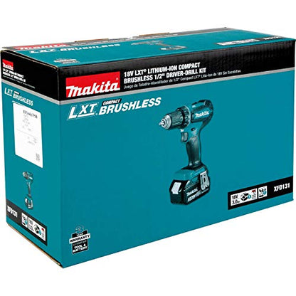 Makita XFD131 18V LXT® Lithium-Ion Brushless Cordless 1/2" Driver-Drill Kit (3.0Ah) - WoodArtSupply