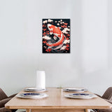 TUMOVO New Year Paint by Number Kit, Koi Fish with Cherry Paint by Numbers with Brushes and Pigment for Home Wall Decoration, Flowers Oil Painting, 16x20 Inch TUMOVO