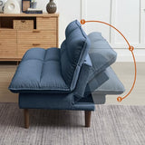 Convertible Futon Sofa Bed, 72" Loveseat Couch with 3-Level Adjustble Backrest, Modern Futon Loveseat Sofa for Living Room Apartment, Blue Soscana