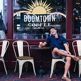 Yaheetech Set of 4 Metal Dining Chairs with Wood Seat Metal Side Chairs Kitchen Chairs with Back Bistro Café Trattoria Kitchen, Distressed White Yaheetech