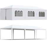 Greesum 10x30 Outdoor Canopy Tent, Patio Gazebo, for Party Wedding BBQ Events with 8 Side Removable Walls, Waterproof Canopies, White Greesum