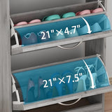 FUNISIR Shoe Storage Cabinet with 3 Flip Drawers, Slim Shoe Cabinet for Entryway, Hidden Shoe Organizer, Wooden Narrow Shoe Rack Cabinet with Removable Shelf, Grey FUNISIR