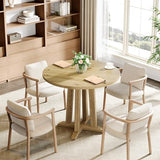 Tribesigns Small Conference Table for 2-4 People, 31.5" Round Office Meeting Table with Unique & Sturdy Pedestal, for Conference Room, Small Spaces, Natural Wood Color Tribesigns