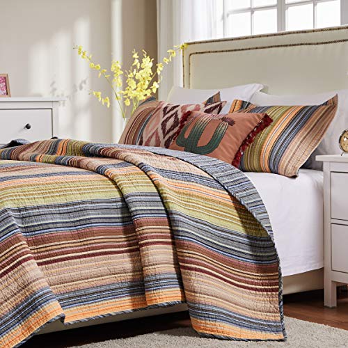 Greenland Home 100% Cotton Fashion Quilt Collection, Prewashed, Reversible Quilt Set, 3-Piece Full/Queen, Katy Greenland Home Fashions