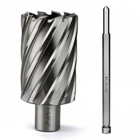 JESTUOUS Annular Cutter 3/4 Inch Weldon Shank 1-5/8 Cutting Diameter 2 Cutting Depth Slugger Bits HSS Kit for Magnetic Drill Press JESTUOUS