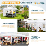 HOTEEL Canopy 10'x20' Party Tent with 4 Removable Sidewalls, All Season & Waterproof, White Hoteel