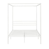 SHA CERLIN Canopy Bed Frame Full Size/Mattress Foundation with Metal Slats Support/No Box Spring Needed/Easy Assembly/White SHA CERLIN