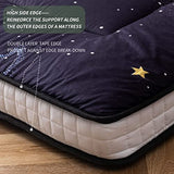 MAXYOYO Japanese Moon and Star Full Size Futon Mattress, Blue, Plush, 54"W x 80"L x 4"H, Foldable, Breathable, Reinforced Support, Moon and Star Pattern, Bedroom, Floor, Guest Room, Tent, Teepee MAXYOYO