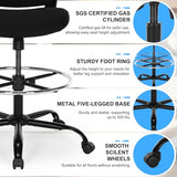 Bondesin Drafting Chair, Ergonomic Tall Office Chair with Lumbar Support Standing Desk Stool with Flip-up Armrests Comfy High Office Desk Chair with Adjustable Foot Ring for Counter Height Desk, Black Bondesin