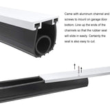 Garage Door Seals Bottom Rubber with Pre-drilled Aluminum Track Retainer Base Kit,Heavy-Duty U Shape + O Ring Combination Weather Stripping Sesl Kit for Garage Door (16 Ft) Storystore