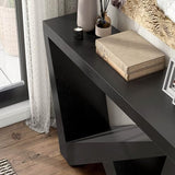 HOMES: Inside + Out Naomi Modern Decorative Accent Console Table with W-Shaped Legs, Wood Entryway Furniture for Living Room, Hallway, Entrance, Small Spaces, Black HOMES: INSIDE + OUT