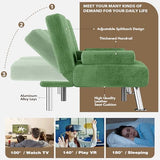 Homall Futon Sofa Bed, Futon Couch with Removable Armrests, Adjustable Recliner Sleeper Sofa Bed with Dual Cup Holders for Living Room, Apartment, Office (Corduroy, Green) Homall