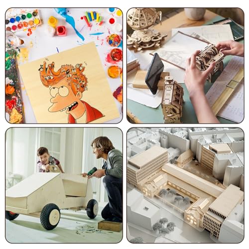 12Pcs 16 x 12 x 1/16 Inch Basswood Sheets, Unfinished Basswood Sheets, Plywood Sheet for Arts and Crafts, Painting, Pyrography, Wood Engraving, Wood Burning, Laser, Architectural Models ACXFOND