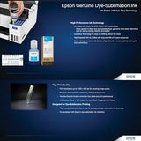 Epson SureColor F170 Dye-Sublimation Printer. Includes Full Set of Ink, User Guide, AC Power Cable, Sublimation Starter Kit, Thermal Tape, 8.5" x 11" & 8.5" x 14" Paper SCF170 Johnson Plastics Plus