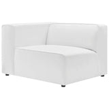 Modway Mingle Vegan Leather 3-Piece Sectional Sofa in White Modway