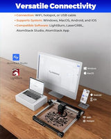 ATOMSTACK Swift Laser Engraver for Beginners, 12000mW Output Laser Cutter, Laser Class 4, 300×300mm Working Area, 0.08mm Accuacy Engraving Machine for Wood, Leather, Coated Metal, Acrylic (Swift 12W) KoveYzao