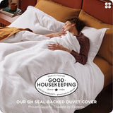 Bedsure Cotton Duvet Cover King - 100% Cotton Waffle Weave Bright White Duvet Cover King Size, GentleSoft™ and Breathable Bedding Set for All Season, 3 Pieces, 104"x90" Bedsure