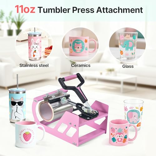Slendor Heat Press Machine 12x15 inch, 5 in 1 360-Degree Swing Away Digital T Shirt Pressing Machine Multifunction Heat Transfer Sublimation Combo for T Shirts Mugs Hat Plate Cap Slendor