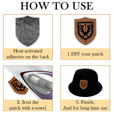 5 Pack Laserable Leatherette Sheet Faux Leather Laser Engraving Leather Blank Hat Patches with Heat Press Adhesive for Laser Engraving DIY Hat Cap Beanie UV Printing Craft Supplies (Bourbon Brown) GrliTra