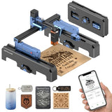Artilume T1-P Laser Engraver 3000mW, APP Control, Foldable Design with Height Extension and Protective Enclosure, 0.01mm Precision, 200x150mm Engraving Area for Wood, Leather, Acrylic, for Beginners Artilume