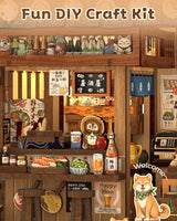 CUTEBEE Book Nook Kit - DIY Miniature House Japanese Izakaya, Dollhouse Kit for Adults and Teens, Booknook Tiny House Bookshelf Decor 3D Wooden Puzzle, Gifts for Family, Friends (Japanese Izakaya)