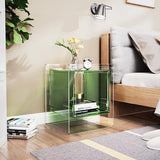 solaround Acrylic Nightstand, Bedside Table for Bedroom, Side Table, Record Player Stand, 18'' x 15.7'' x 21.6'', Green solaround
