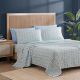 Caribbean Joe 6-Piece Sheet Set with Cooling Pillowcases, 10-inch Deep Pockets, Tropical Beach Coastal Design, Full, Seaweed Trellis CARIBBEAN JOE