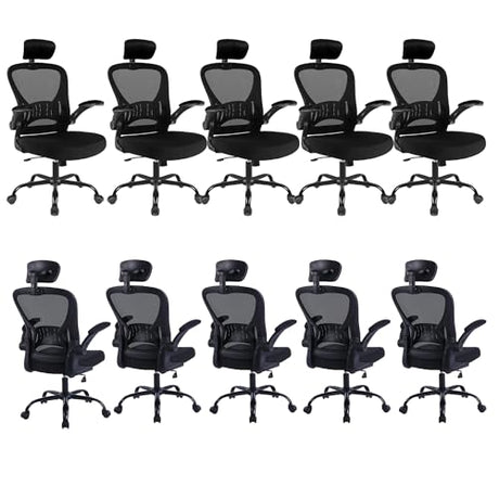 10 Pack Office Chair Ergonomic Desk Chair Comfort Adjustable Height with Wheels，Lumbar Support Mesh Swivel Computer Home Office Chair,Conference Room Chairs ralex-chair
