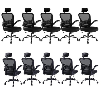 10 Pack Office Chair Ergonomic Desk Chair Comfort Adjustable Height with Wheels，Lumbar Support Mesh Swivel Computer Home Office Chair,Conference Room Chairs