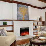 BOSSIN 23 inch Electric Fireplace Insert with Stove Heater for TV Stand,LED Realistic Flame,Recessed Mounted Fireplace Heater with Remote Control,Fireplace with Adjustable Flame, Timer 750/1500W BOSSIN