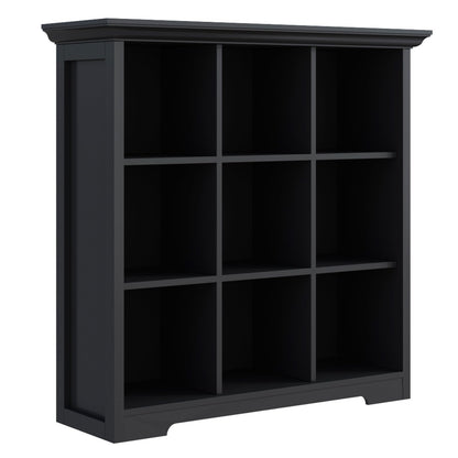 Stylish Black 3-Tier Cube Storage Bookcase with Base by OSCHF - WoodArtSupply