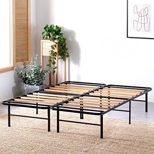 Zinus Essential SmartBase Metal Bed Frame with Sustainable Bamboo Slats - No Box Spring Required, Easy Assembly, Full Size - WoodArtSupply