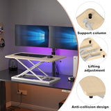 Decoholic Light Wood Small Single 24 inch Scissors Lift Keyboard and Mouse Riser ,Height Adjustable Standing Desk Converter,for Ergonomic Sit Stand Workstations (24 inch NW) Decoholic