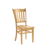 East West Furniture GRC-OAK-W Groton Kitchen Dining Chairs - Slat Back Wooden Seat Chairs, Set of 2, Oak East West Furniture