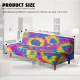 NETILGEN Rainbow Tie Dye Print Stretch Armless Futon Cover Sofa Couch Slipcovers Folding Armless Sofa Bed Slipcovers Furniture Protector Machine Washable NETILGEN