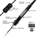 80W LCD Digital Soldering Kit with Adjustable Temperature Control Includ 5pcs Soldering Iron Tips and 7pcs Heat Set Insert Tips Yanecty