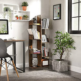 Tree-Shaped Bookshelf with 8 Storage Shelves in Rustic Brown by VASAGLE VASAGLE
