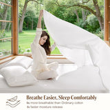 SONORO KATE 100% Egyptian Cotton Sheets, 1800 Thread Count — Sateen Weave Sheets Set, Ultra Soft & Breathable, Luxury 5-Star Hotel Quality Sheets, 16" Deep Pocket, 4-Piece (White,King) SONORO KATE