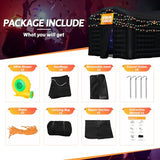 Step4Fun Large Black Inflatable Night Club 18x16x12 Ft Party Tent with Logo Area Disco Cube for Wedding Birthday Raves Dance Floor Yard Party Step4Fun