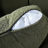 Christopher Knight Home Yadil Teddy Fleece Upholstered 3 Seater Sofa Couch, Wooden Home Sofa Living Room, Comfy Cloud Couch for Bedroom, Home Office, Olive Green Christopher Knight Home