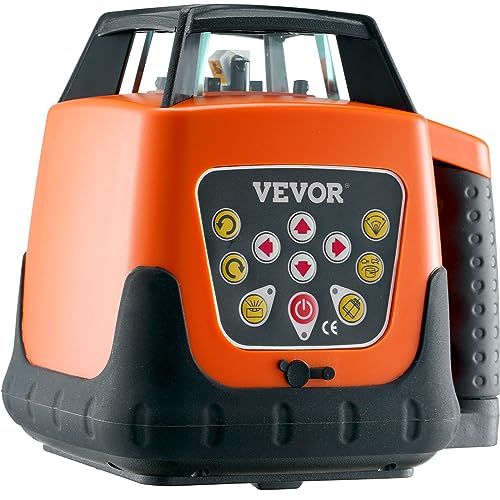 VEVOR Rotary Laser Level 1650ft,360 Degree Self Leveling Red Cross Line Laser,5 Rotation Speeds&4 Scanning Angles Adjustment,IP66 Waterproof Remote Control Manual Self-leveling Mode,Battery Included VEVOR