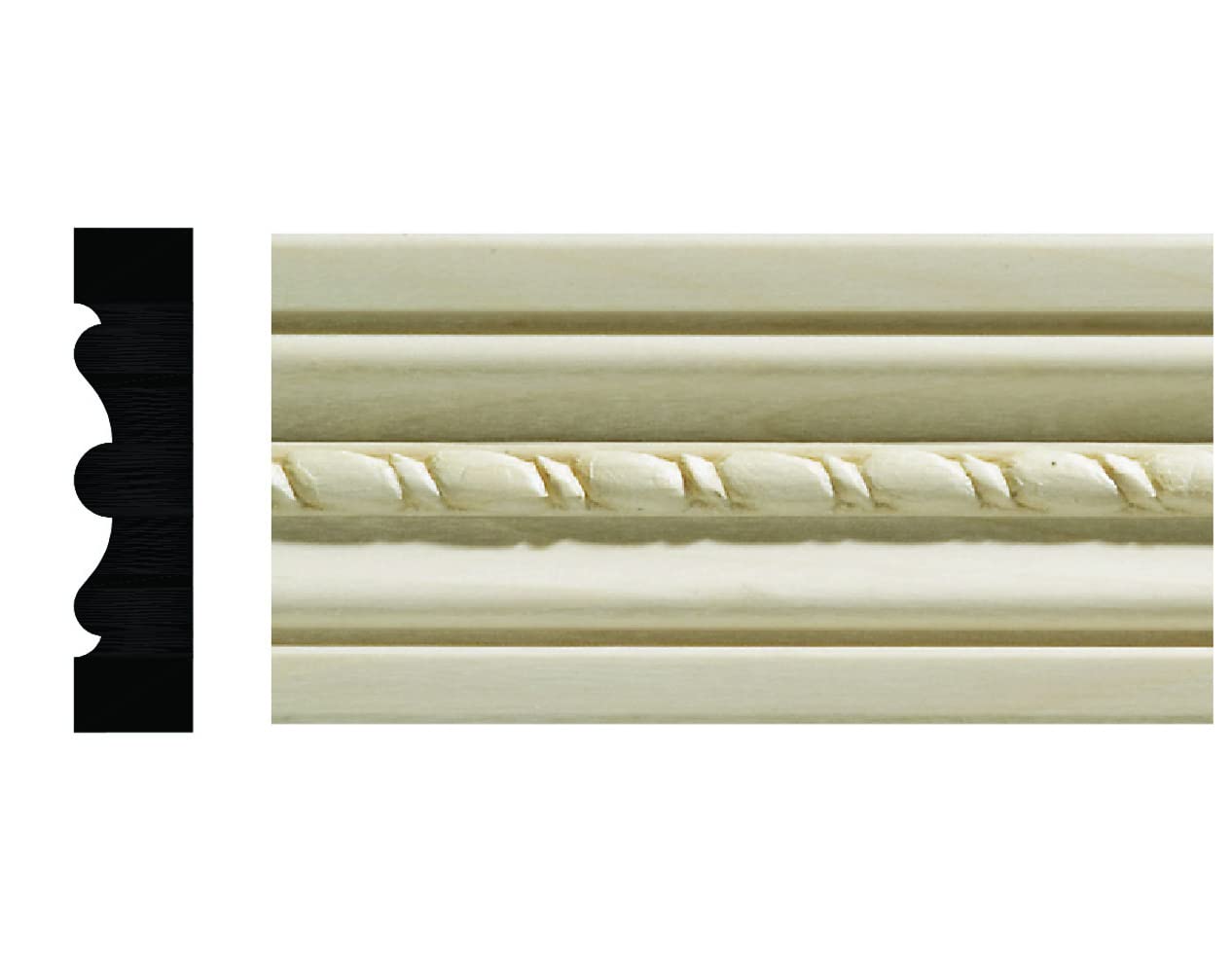 1124-4FTWHW Unfinished White Hardwood Casing Moulding - WoodArtSupply