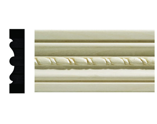 1124-4FTWHW Unfinished White Hardwood Casing Moulding - WoodArtSupply